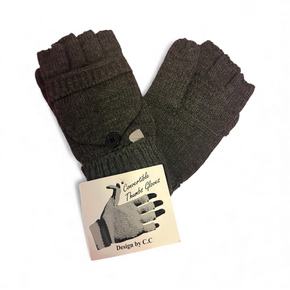 NWT Design by C.C Women's Knit Convertible Gloves - Dark Gray